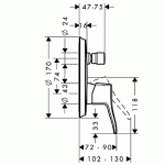 Смеситель Hansgrohe Metris Classic для ванны к ibox universal 31485000