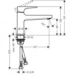 Смеситель Hansgrohe Metropol для раковины 100 с клапаном push-open 74502000