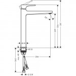 Смеситель Hansgrohe Metropol для раковины 260 с клапаном push-open 74512000