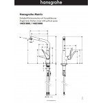 Смеситель Hansgrohe Metris для кухни с выдвижным изливом хром 14821000