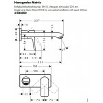 Смеситель Hansgrohe Metris для раковины внешняя часть излив 225 мм 31086000