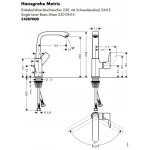 Смеситель Hansgrohe Metris для раковины поворотный излив 31087000