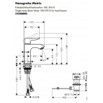 Смеситель Hansgrohe Metris для раковины 100 мм 31088000