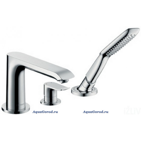 Смеситель Hansgrohe Metris для ванны на борт на 3 отверстия 31190000