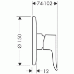 Смеситель Hansgrohe Metris для душа к скрытой части 13620180 артикул 31686000