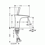 Смеситель Hansgrohe Pura Vida для раковины 110 мм в комплекте Push-open хром 15070000