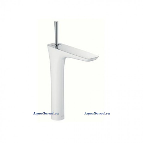 Смеситель Hansgrohe Pura Vida для раковины 240 мм с высоким изливом белый и хром 15072400