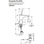 Смеситель Hansgrohe Pura Vida для раковины 110 мм в комплекте донный клапан хром 15074000
