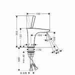 Смеситель Hansgrohe Pura Vida для минираковины 100 мм белый и хром 15075400