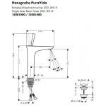 Смеситель Hansgrohe Pura Vida для раковины 200 мм хром 15081000