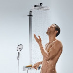 Душевая система Hansgrohe Raindance Select Showerpipe E 300 2jet с кнопками белый и хром 27126400