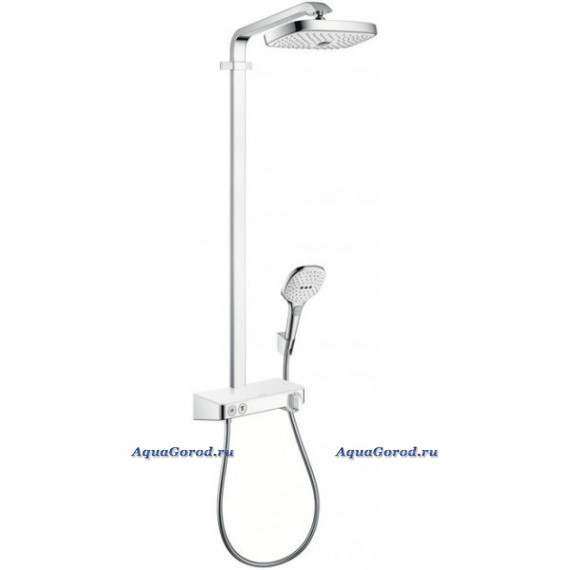 Душевая система Hansgrohe Raindance Select Showerpipe E 300 2jet с кнопками белый и хром 27126400