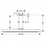 Верхний душ тарелка Hansgrohe Raindance 300 мм в потолок 27494000