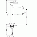 Смеситель Hansgrohe Talis Classic для раковины высокая модель 14116000