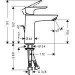 Смеситель Hansgrohe Talis E для раковины 110 мм с донным клапаном 71710000