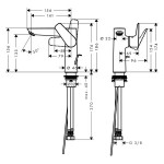 Смеситель Hansgrohe Talis E для раковины рукоятка сбоку 71754000