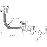 Слив-перелив Hansgrohe Flexaplus S для ванны 58150000