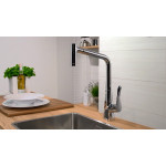 Смеситель Hansgrohe Talis Select S для кухни с вытягивающим душем сталь 72821800