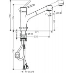 Смеситель Hansgrohe Talis S для кухни с вытягивающимся душем 32841000