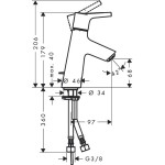 Смеситель Hansgrohe Talis S для раковины 80 мм 72010000