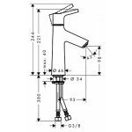 Смеситель Hansgrohe Talis S для раковины 110 мм без донного клапана 72021000