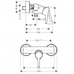 Смеситель Hansgrohe Talis S для душа 72600000