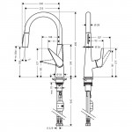 Смеситель Hansgrohe Talis S для кухни с вытягивающимся душем 72813000