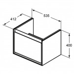 Тумба под умывальник Ideal Standard Connect Air Cube 60 подвесная 1 ящик белый глянцевый-матовый E0846B2