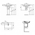 Умывальник Ideal Standard Connect Air Cube 600 мм для монтажа с пьедесталом, полупьедесталом или тумбой E074201