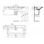 Умывальник Ideal Standard Tonic II 100 см для монтажа с мебелью K086201