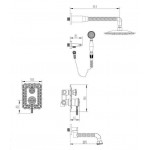 Душевая система Zorg Antic A 104DS-BR для ванны и душа 3 в 1 с ручным и верхним душем