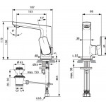 Смеситель Ideal Standard Tonic II для умывальника с высоким изливом, рукояткой сбоку и донным клапаном хром A6332AA