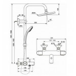 Душевая система Ideal Standard IdealRain Eco 3 в 1 с термостатом Ceratherm 25 хром A6426AA