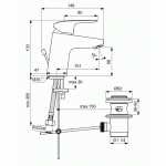 Смеситель Ideal Standard Ceraflex для раковины с донным клапаном B1708AA