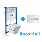 Инсталляция ROCA в комплекте с унитазом HALL c сиденьем микролифт