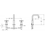 Смеситель Jacob Delafon Purist для раковины на 3 отверстия E144063-CP