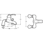 Смеситель Jacob Delafon Fairfax для ванны на борт на 2 отверстия E71091-CP