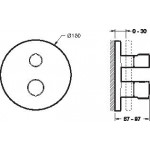 Термостат Jacob Delafon Round встраиваемый на 2 выхода E75390-CP