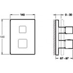 Термостат Jacob Delafon Square встраиваемый на 2 выхода E75391-CP