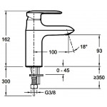 Смеситель Jacob Delafon Kumin для раковины без донного клапана comfort size E99447-CP