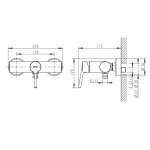 Смеситель Bravat Arc встраиваемый в стену с 2 функциями P69193C-2-ENG