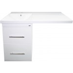 Тумба с раковиной Мисти Мексика 50 см под стиральную машину белая раковина 105 см левая - правая комплект