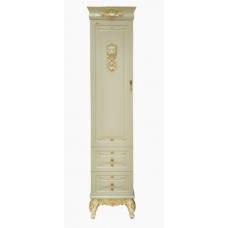 Шкаф-пенал Misty Bianco 40 см с 2 ящиками левый бежевый, сусальное золото