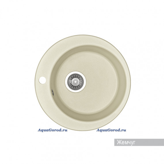 Мойка кухонная Акватон Иверия круглая 480 мм жемчуг