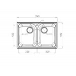 Мойка Кухонная GranFest Quarz Eco 15 песок 74×48