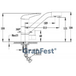 Смеситель GranFest 2624-1 для кухни с низким изливом черный