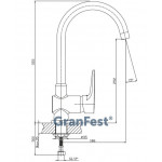 Смеситель GranFest 3023 для кухни с высоким изливом черный