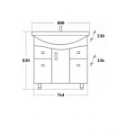 Тумба под умывальник Оника Эльбрус 80,13 белая 2 ящика 108020 Тумба под умывальник Оника Эльбрус 80,13 белая 2 ящика 108020