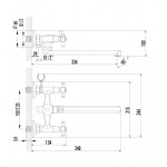 Смеситель Lemark Contour для ванны с душем с плоским поворотным изливом 300 мм LM7451C