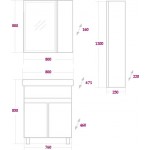 Тумба под умывальник Оника Тино 80,12 верхний ящик, черный дождь Тумба под умывальник Оника Тино 80,12 верхний ящик, черный дождь